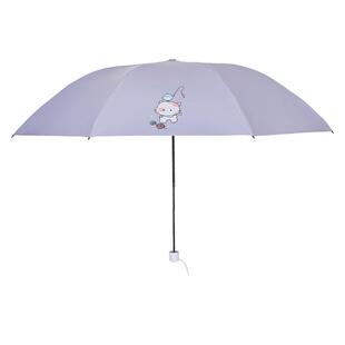 天堂伞超轻铅笔伞晴雨伞折叠雨伞轻便小巧太阳伞卡通萌猫黑胶防晒