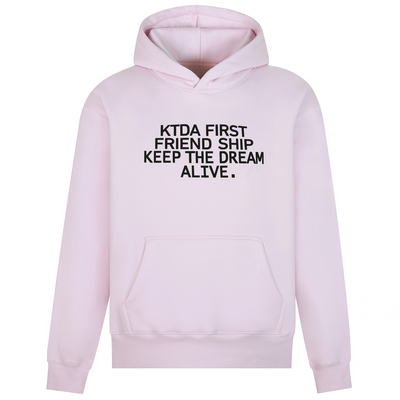 KTDA秋冬新款美式复古标语印花连帽卫衣男女情侣宽松重磅休闲帽衫