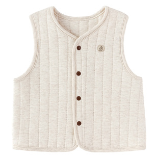 babylove婴儿马甲秋冬季薄夹棉保暖坎肩宝宝棉莫背心上衣百搭马夹