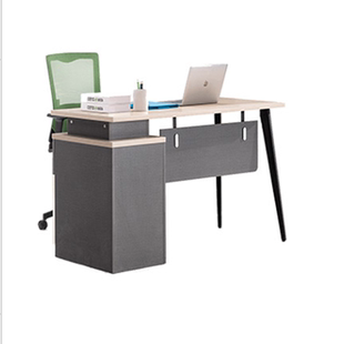 格诺瓦白橡木职员桌双人位现代简约电脑组装办公桌四人屏风带抽屉