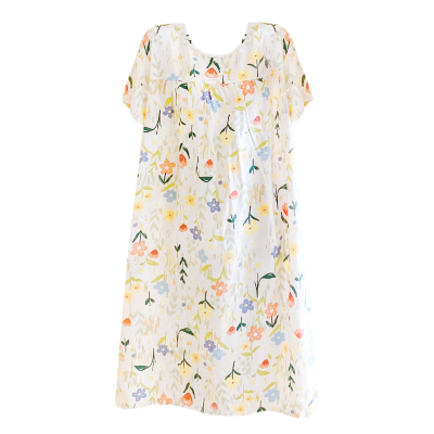 新款棉绸睡裙大码女士夏长款