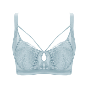 【小步舞曲】贵夫人桑蚕丝内衣女薄款秋收副乳防下垂文胸大胸显小