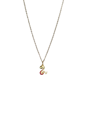 Cute运气红色蛇形吊坠项链