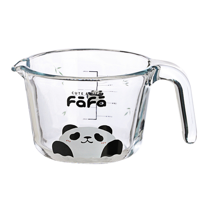 川岛屋熊猫玻璃量杯带刻度有手柄