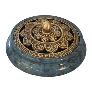 纯铜香薰炉家用室内熏香炉沉香檀香盘香盒中式复古茶道香炉摆件