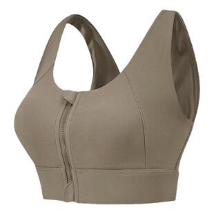 LYCRA新款专业前拉链防震运动文胸瑜伽美背女健身内衣跑步背心