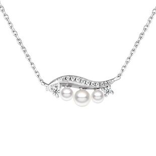 PEARLSTIGE至如光芒系列星云波光珍珠项链优雅吊坠锁骨链