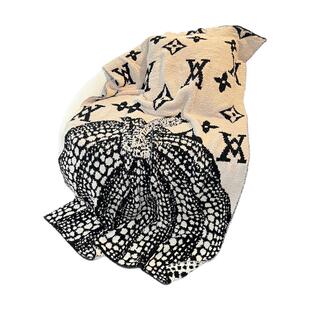 轻奢高级秋冬软绵绵半边绒毯加厚针织设计款盖毯午休披肩休闲绒毯