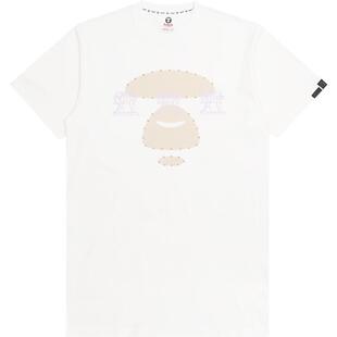 Aape旗舰店女装春夏猿人简约印花亮闪勾边长款圆领短袖T恤0960XXI