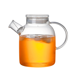 大容量加厚冷水壶透明带盖果汁杯耐热过滤玻璃凉水壶牛奶杯豆浆壶