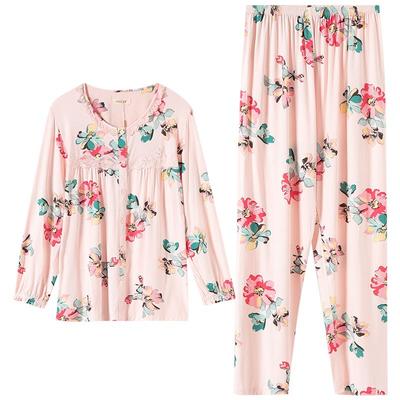 睡衣女秋款纯棉薄款春秋女士套装