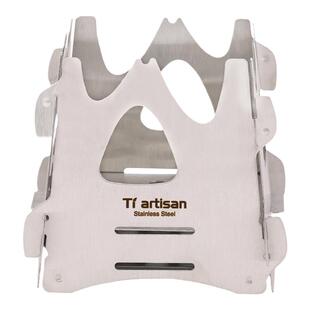 钛工匠户外柴火炉子不锈钢野营炉具猛火灶卡片炉简易便携野炊具