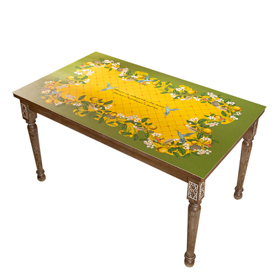 橙色回忆法式柠檬花系列皮革桌垫