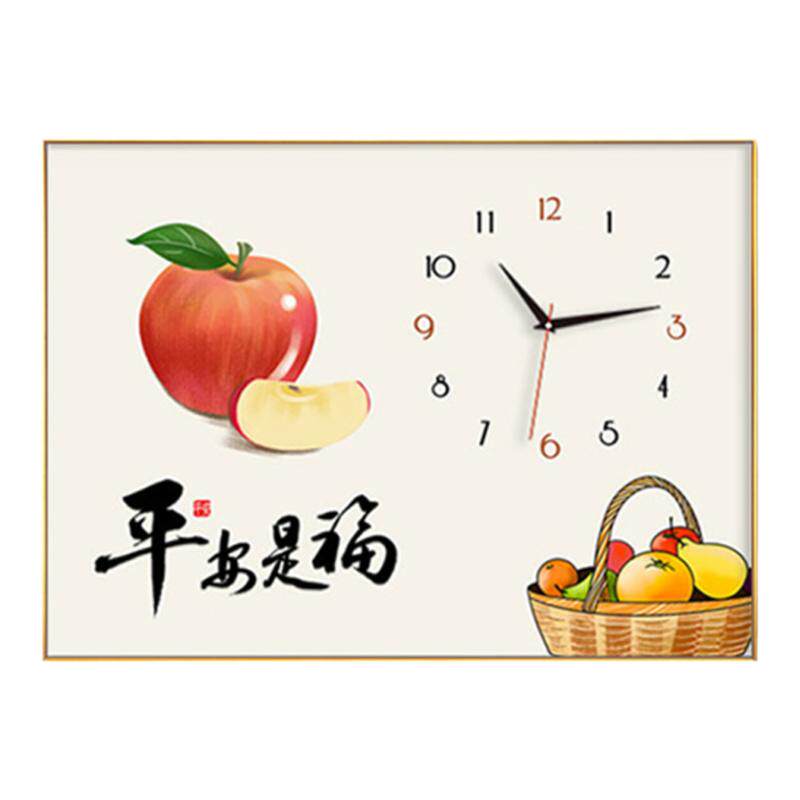 平安是福餐厅钻石画客厅钟表简单