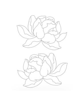 她画白色玫瑰花ins风简约纹身贴