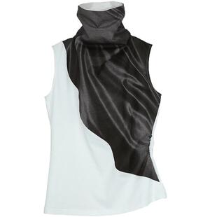 YOUWEI有尾春季高领印花背心修身帅气蒙面无袖TY3324101