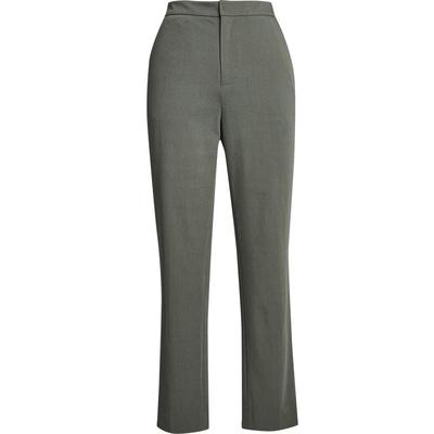 LANDI秋季新款绿色修身显瘦西装裤女休闲长裤