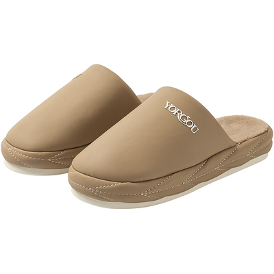 远港PU防水棉拖鞋女士冬季