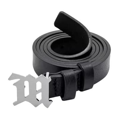 misbi真皮腰带简约M字扣皮带