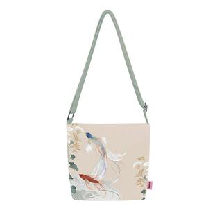 完美款款国潮艺术锦鲤时尚印花小众百搭潮流单肩斜跨手提休闲包包