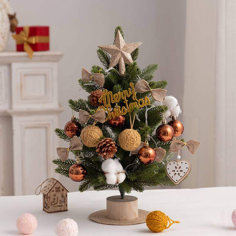 圣诞树pe迷你聖誕樹45cm桌面套餐tree摆件圣诞树christmas装饰