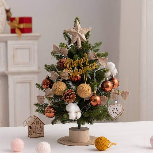 圣诞树pe迷你聖誕樹45cm桌面套餐tree摆件圣诞树christmas装饰