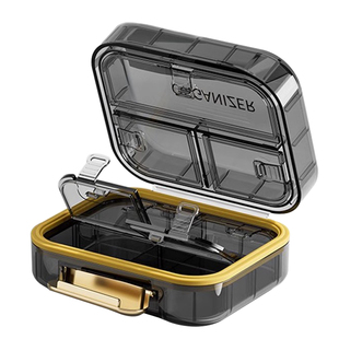 避光药盒便携防潮密封一周七天药品盒迷你随身一日三餐药物分装盒