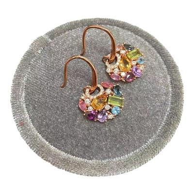 小肥珠宝轻奢天然宝石纯银耳环女