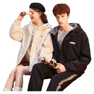 唐狮冬季新款情侣棉衣女男加绒短款休闲连帽外套女生防寒棉服加厚