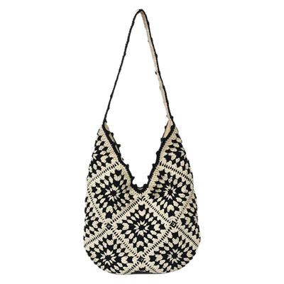 2025春季新款时尚手工镂空编织包包单肩托特休闲草编大容量通勤包