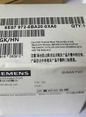 议价西门子6ES7972-0BA30-0XA0 SIMATICDP总线连接器PROFIBUS倾斜