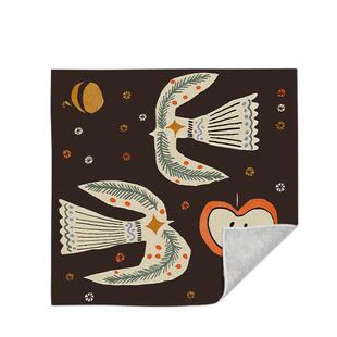 复古插画鸽子苹果可爱化妆包相机ipad自粘魔术百贴布平板电脑洗漱