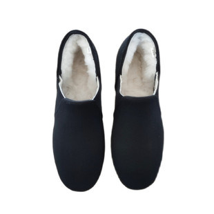 老北京牛皮底礼服呢高帮防滑羊皮毛一体冬季保暖爸爸中老年棉布鞋