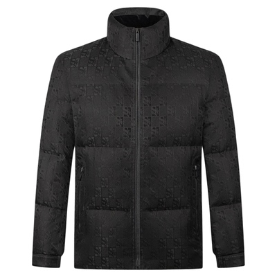 【黄金鲜羽绒】柒牌立领提花羽绒服2025冬季加厚重磅鸭绒保暖外套