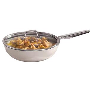 德世朗云璟珐琅无涂层纯钛不粘炒锅燃气灶电磁炉通用32cm