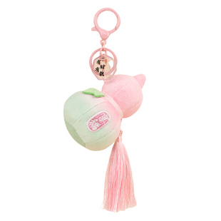 敦煌毛绒葫芦钥匙扣流苏国风可爱创意毛绒包包挂件好运平安招财