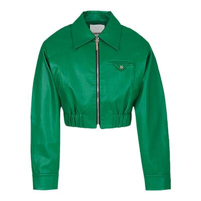 455EMBLE无性别短款PU皮革廓形