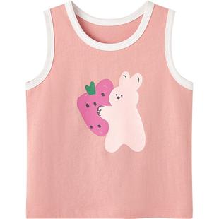 博睿恩儿童背心纯棉百搭卡通春夏款男女宝宝舒适透气无袖上衣