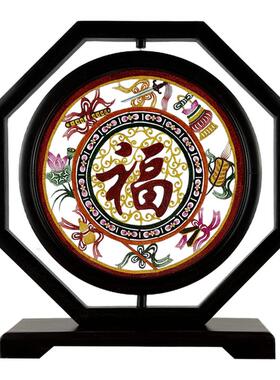 手工皮影红木摆件礼物