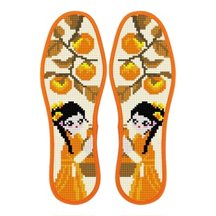 2026年红色本命年招财进宝发大财走好运吉祥如意十字绣鞋垫半成品