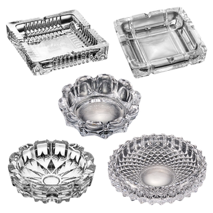 烟灰缸创意个性潮流家用客厅高级感办公室摆件钠钙玻璃极简约烟缸