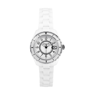 COACH蔻驰女士手表PRESTON系列白色陶瓷日历表送女生情人节礼物