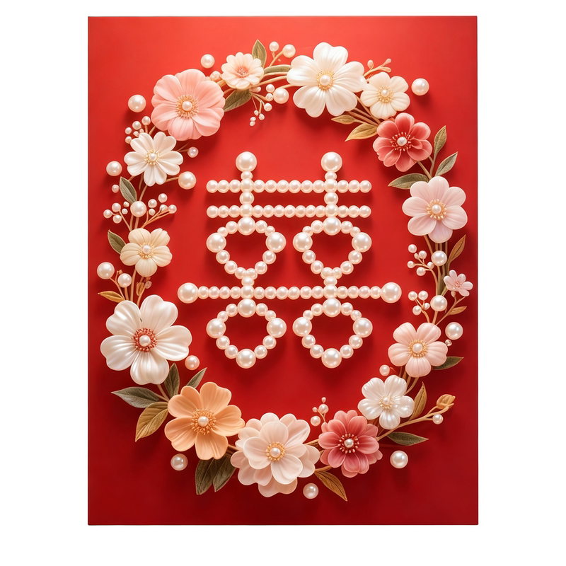 新中式囍字结婚礼物装饰画