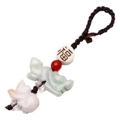 虎年属猴人佩戴三合龙鼠护岁吊坠