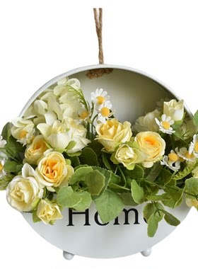 墙面装饰田园仿真花壁挂