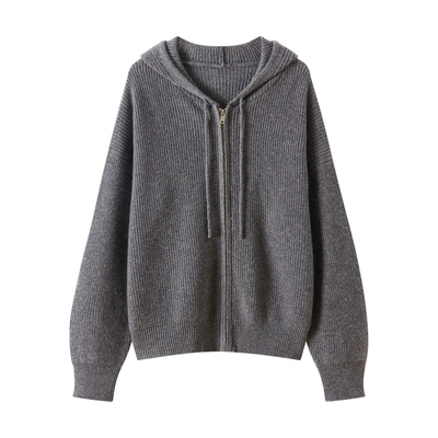 连帽毛衣男百搭纯色针织开衫外套