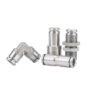 304不锈钢气动气管快速快插接头PU/PG变径隔板PM/PLM/PV高温高压