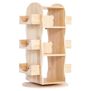 MesaSilla书架360度旋转书架简约儿童宝宝收纳实木架BunnyTickles