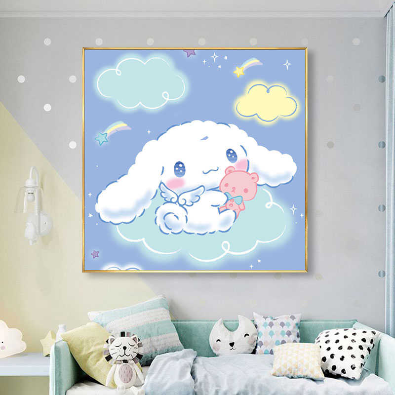 2024钻石画儿童卡通狗狗满钻卧室diy十字绣砖石贴画新款玉桂狗