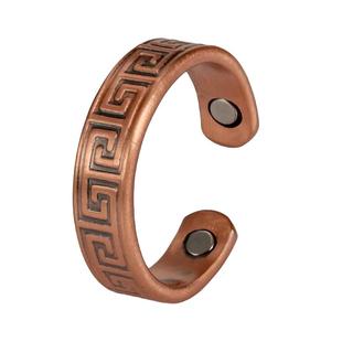 高级纯红铜戒指男女同款紫铜实心铜指环磁疗缓解疲劳戒子男士戒指